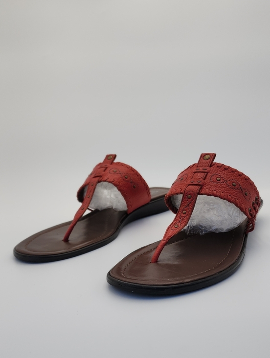 Franco Sarto Shoes - Franco Sarto Red Leather Braided Thong Women's Sandals Size 7.5